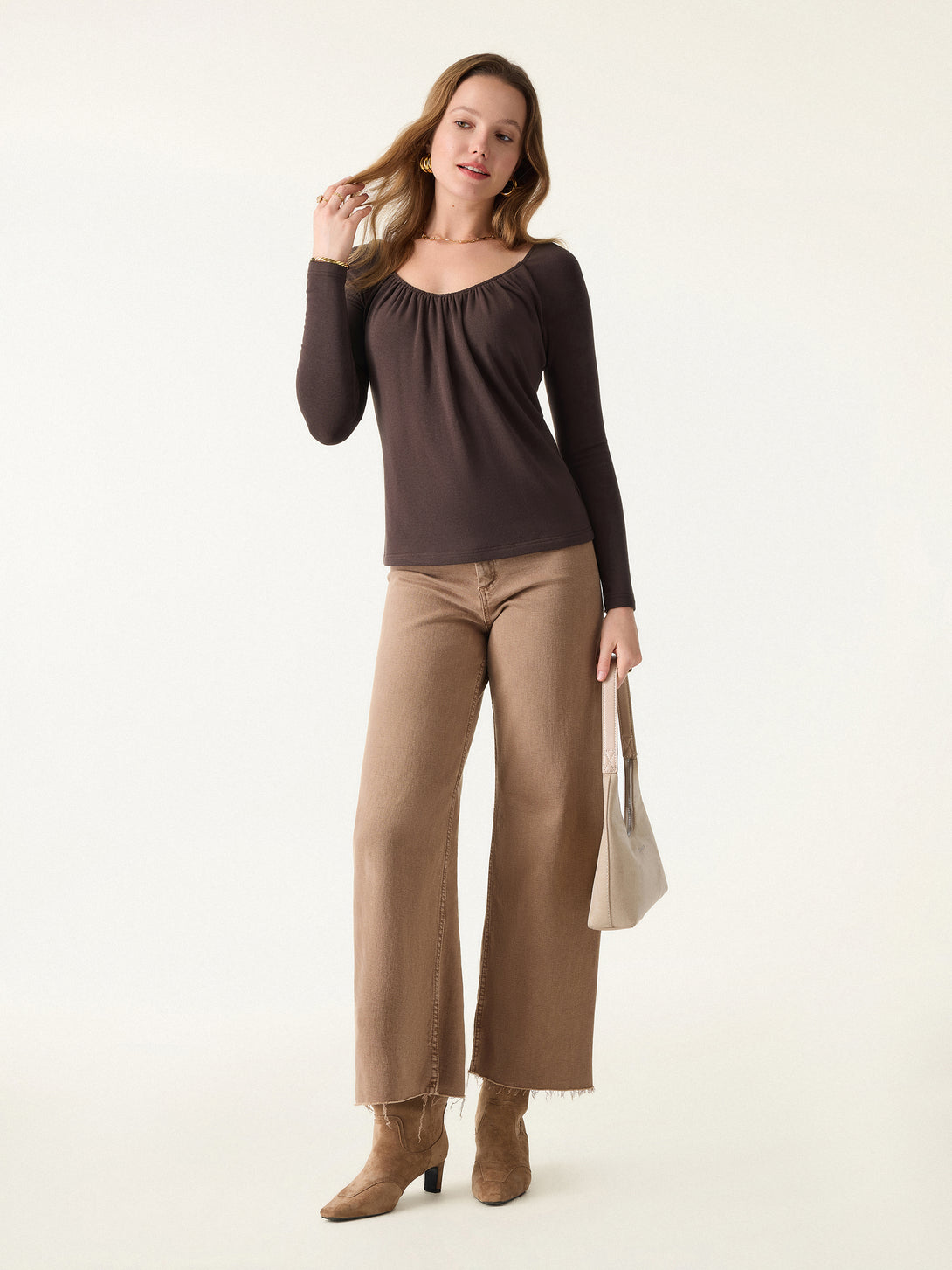 ProWarm Ruched Scoop Neck Long Sleeve Brami
