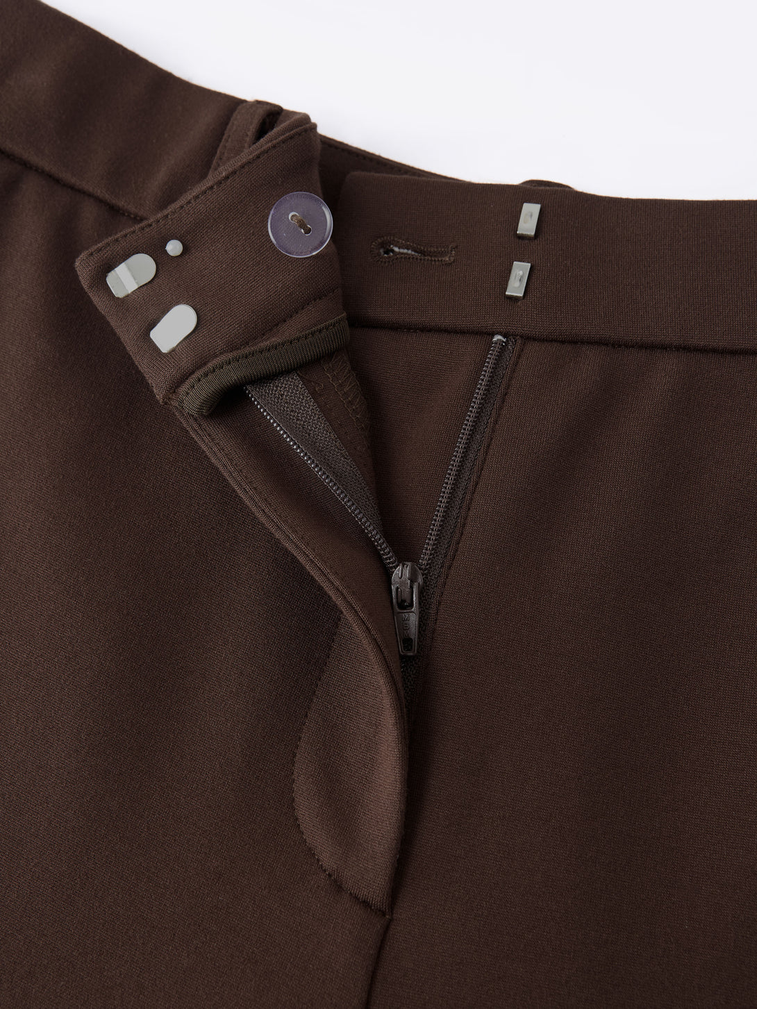 2Pcs Set Boatneck Blazer & High Rise Wide Leg Trousers with Zippered Pockets