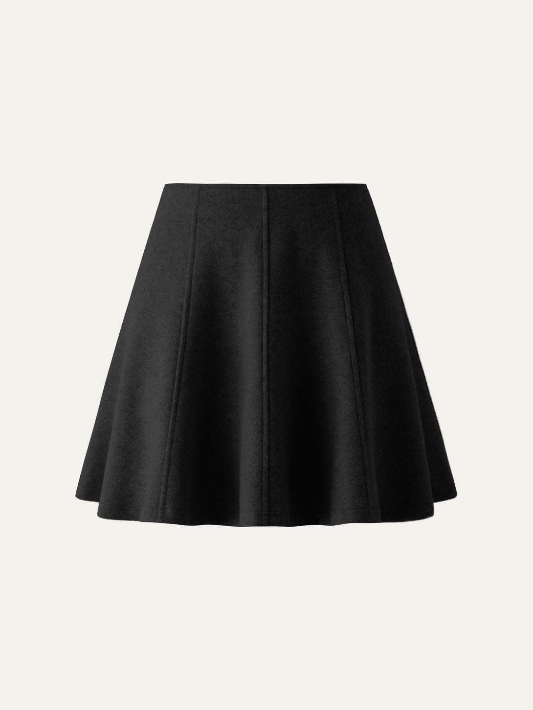 High Waisted Flare Hem Mini Skirt Black XS