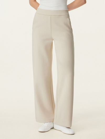 Textured Mid Rise Pull-on Straight Pant with Pockets Limestone XS