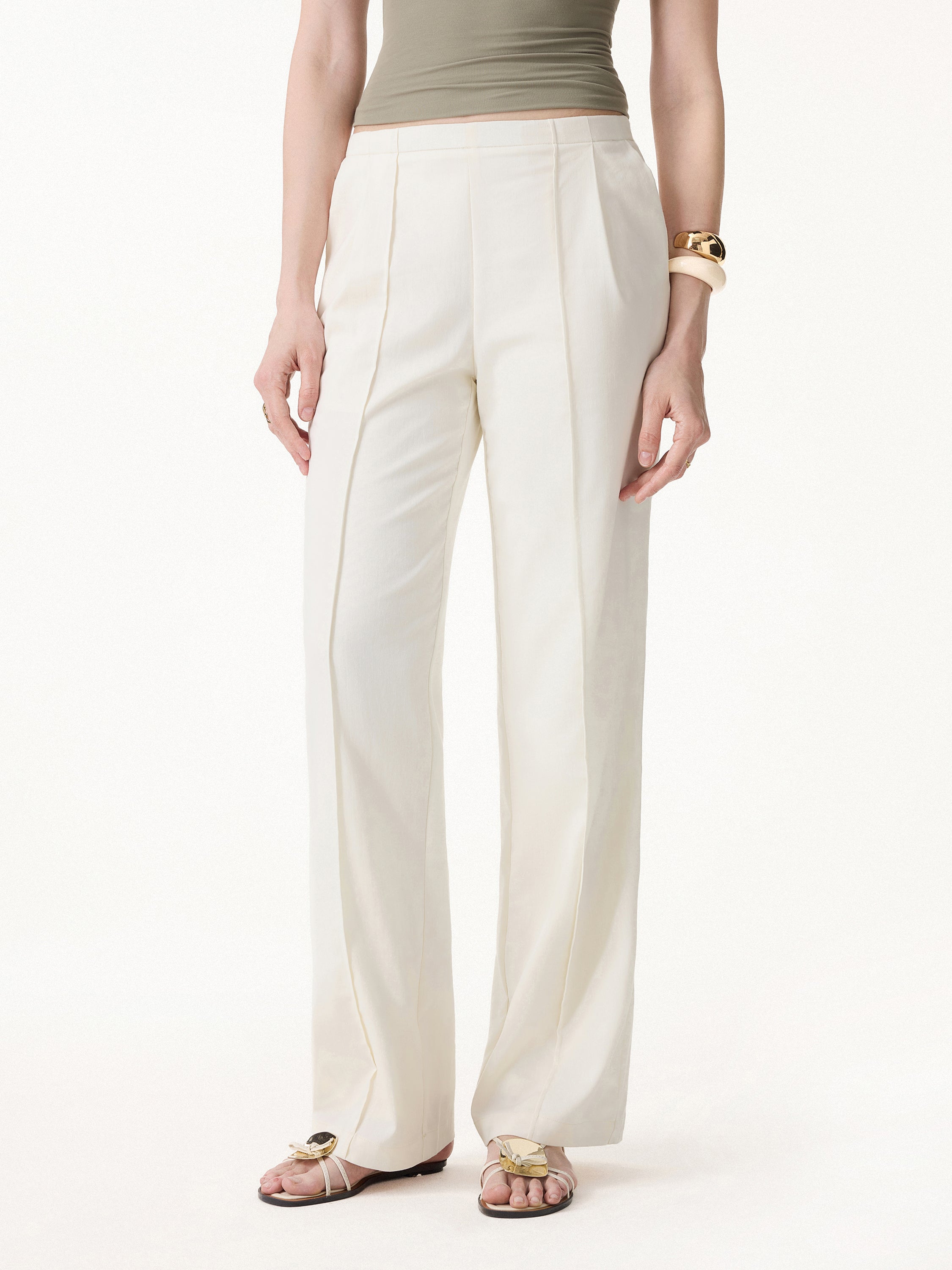 OGL Lyocell-Linen Pintuck Wide Leg Vacay Pants – OGLmove