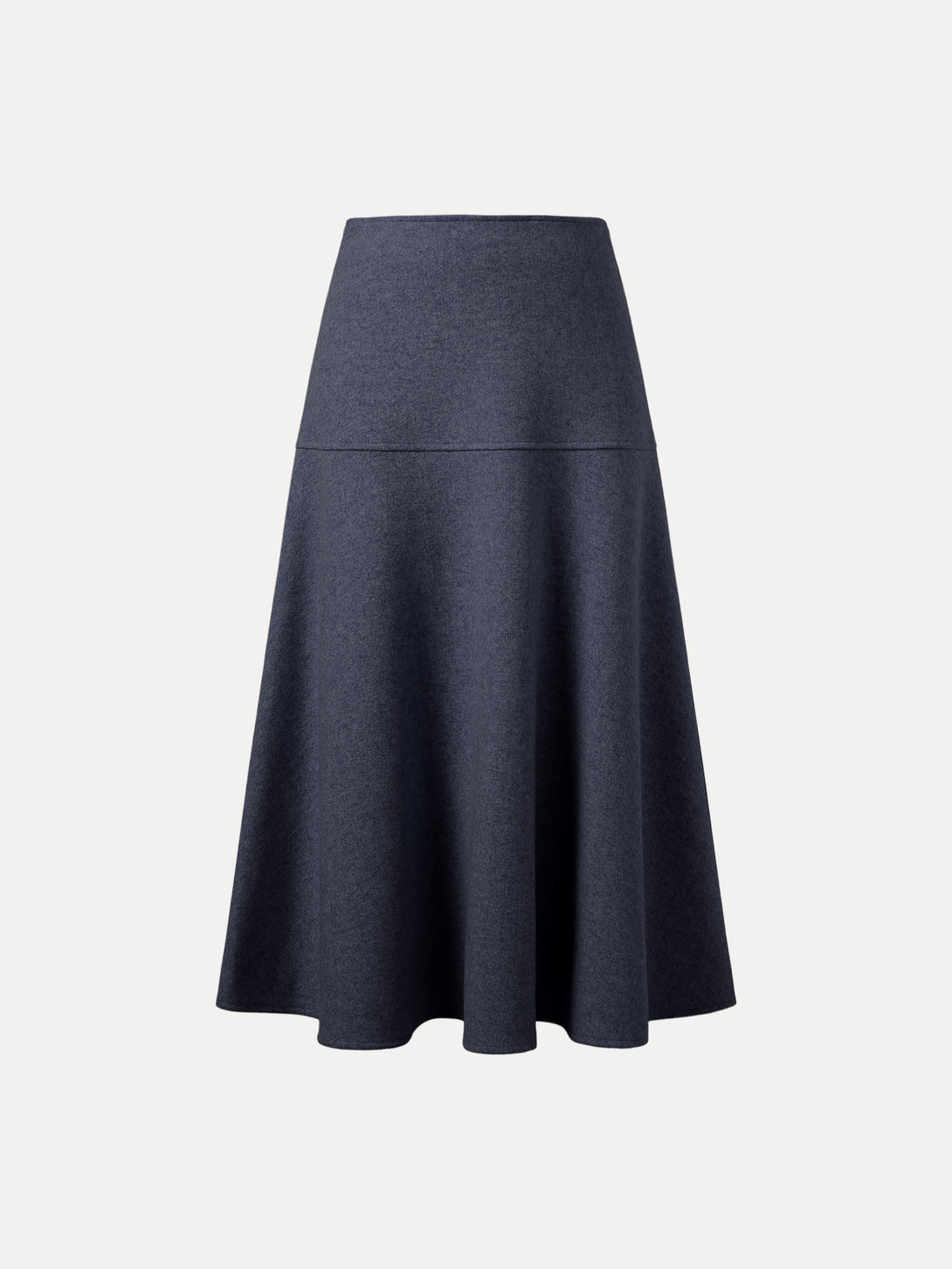 Wool-like Flared Maxi Skirt Petite Heather Navy