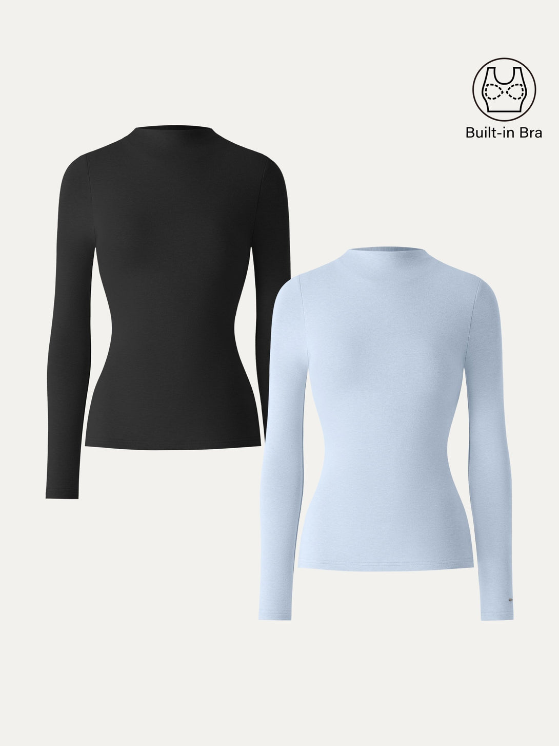 ProWarm Mockneck Long Sleeve Brami Black/Blue Air XS