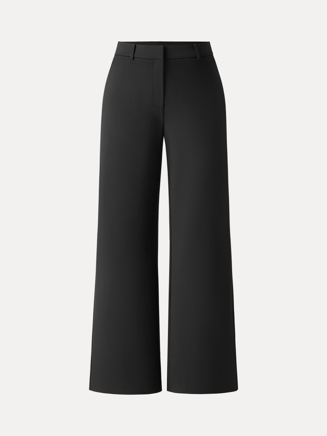 High Rise Wide Leg Trousers with Zippered Pockets Black XS