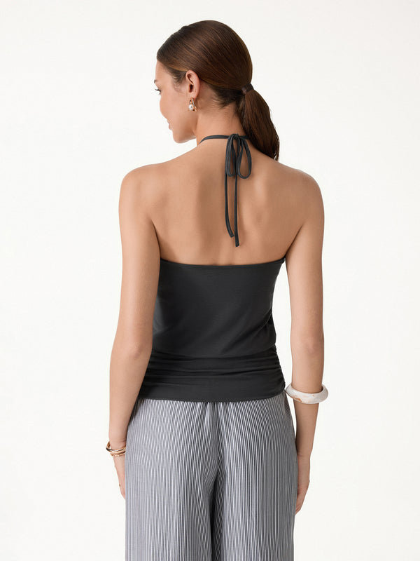 OGLmove CoolTouch Halter Ruched Hem Bra Top
