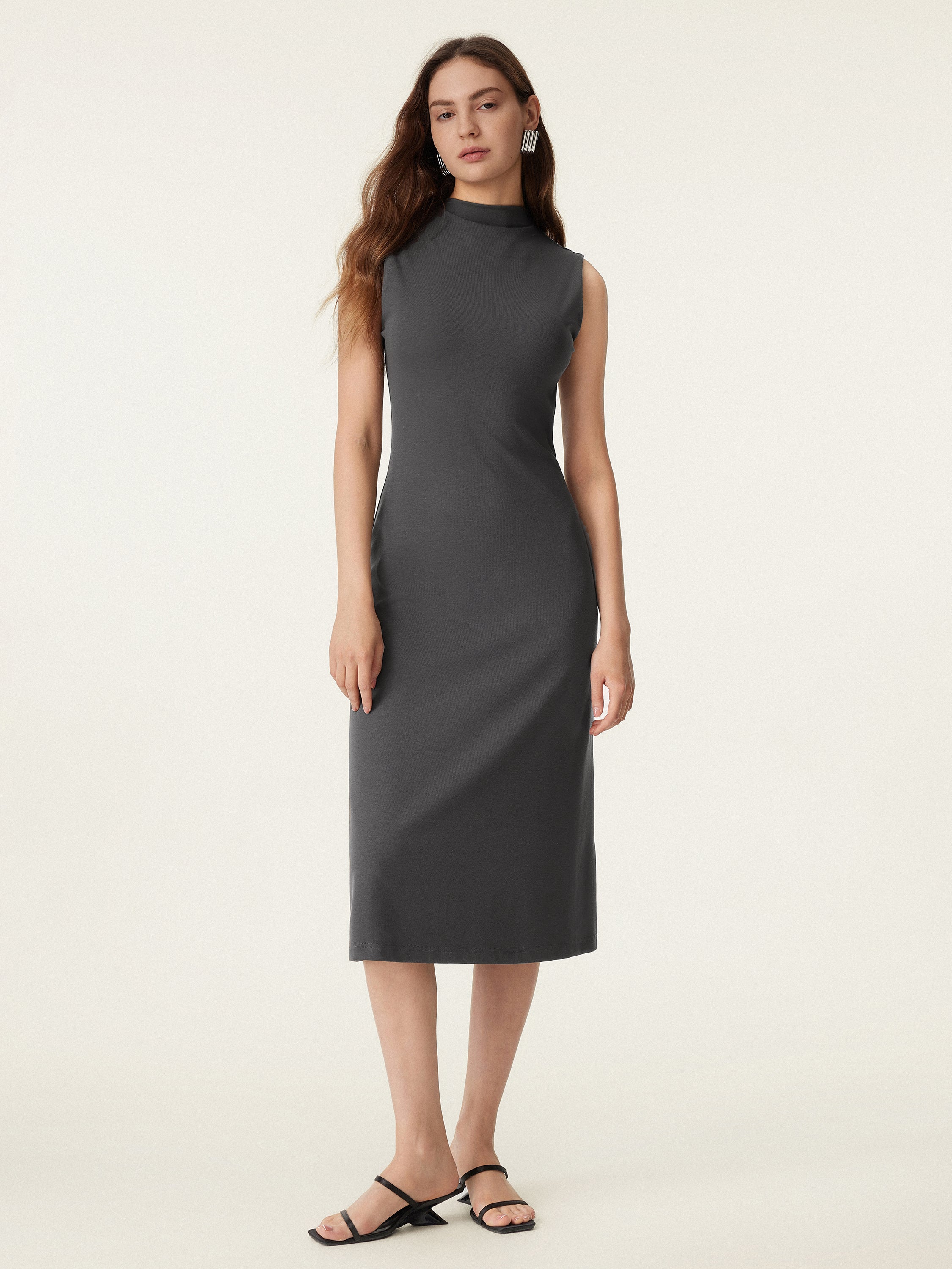 Ogl Everyday Mockneck New Airy Brami Midi Dress – OGLmove Ogl Everyday Mockneck New Airy Brami Midi Dress – OGLmove