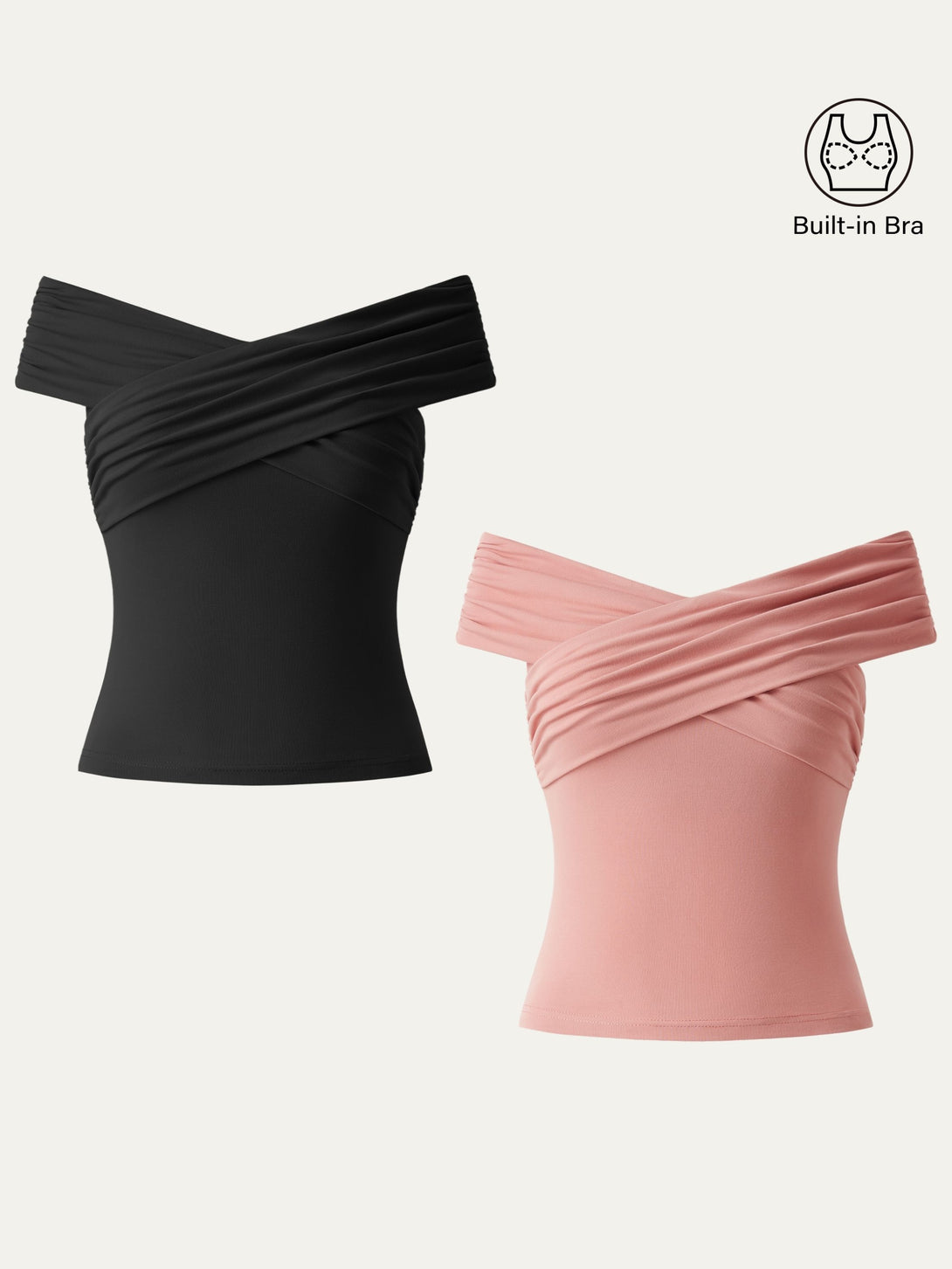 Criss Cross Off Shoulder New Airy Brami Top