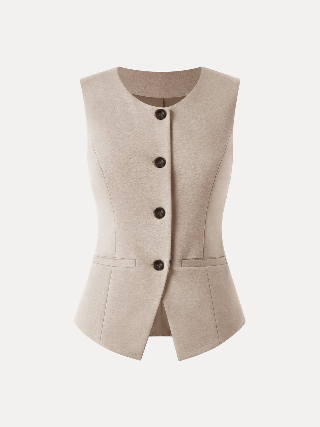 OGLmove Office Staple Waistcoat with Pockets Skin Beige XS