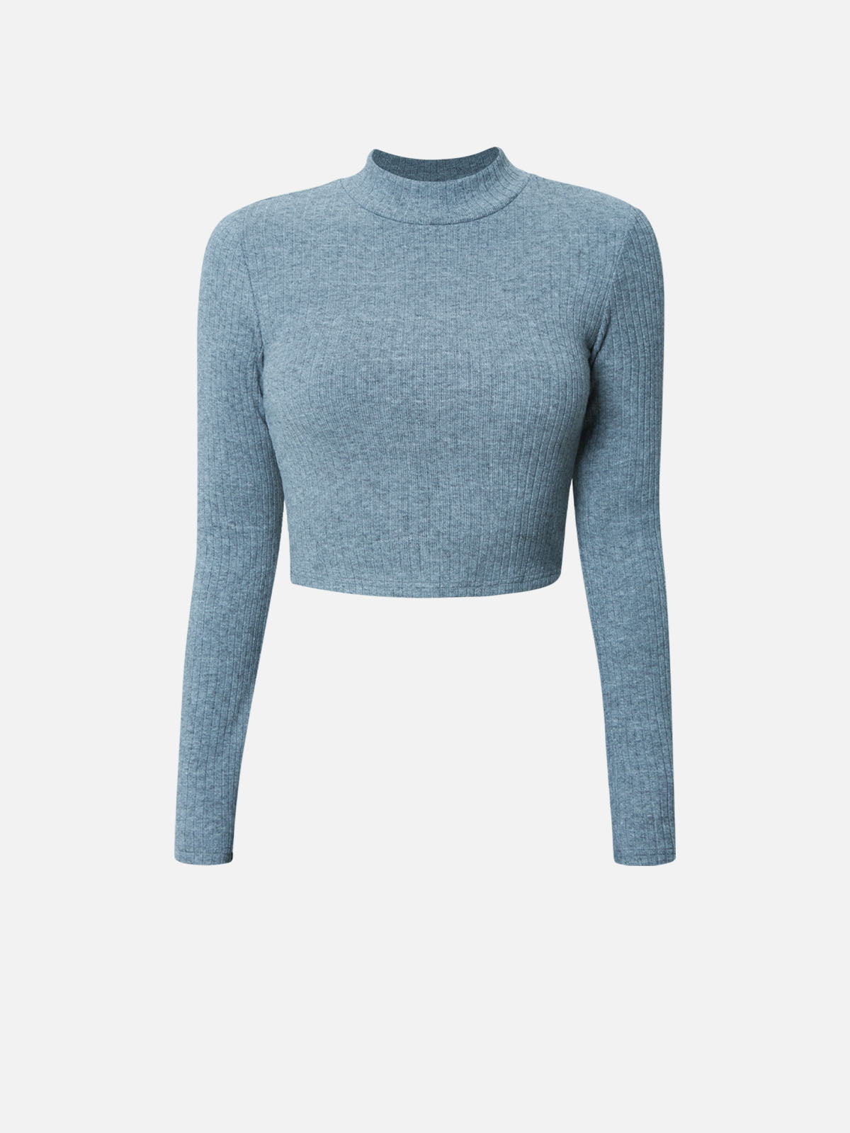 Cashmere-Like Thermal Mock Neck Crop Top