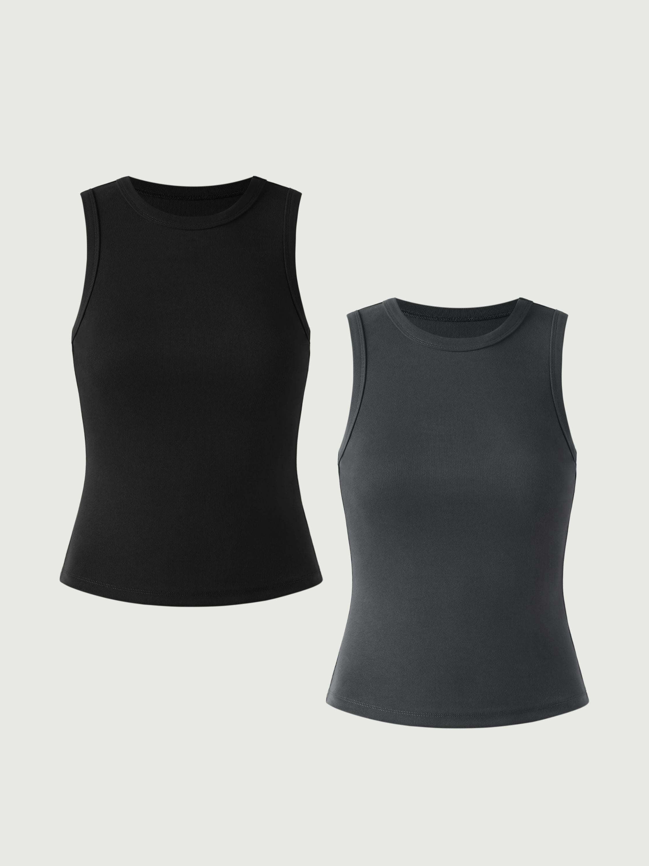 Staple Everyday Tank Top 2Pcs Set - Black/Soft Lily