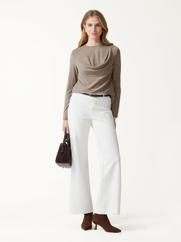 OGLmove LiteWarm Round Neck Long Sleeve Shoulder-Tuck Top