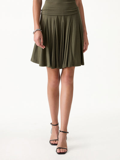OGLmove CoolTouch Godet Hem Knee-Length Flare Skirt Ever Olive XS