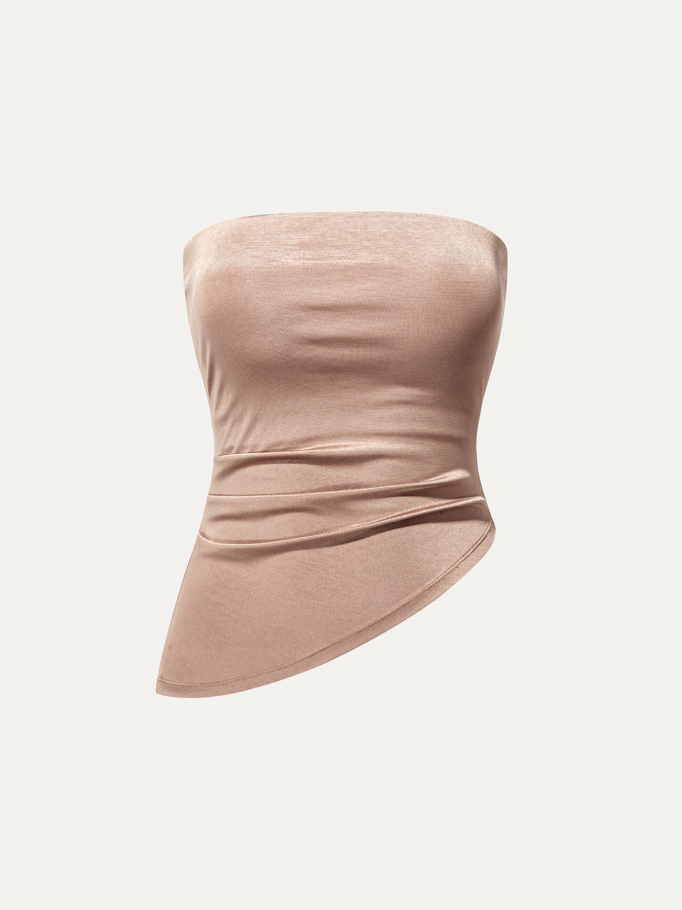 Silk-Like Acetate Tossa Brami Tube Top - Pink Salt