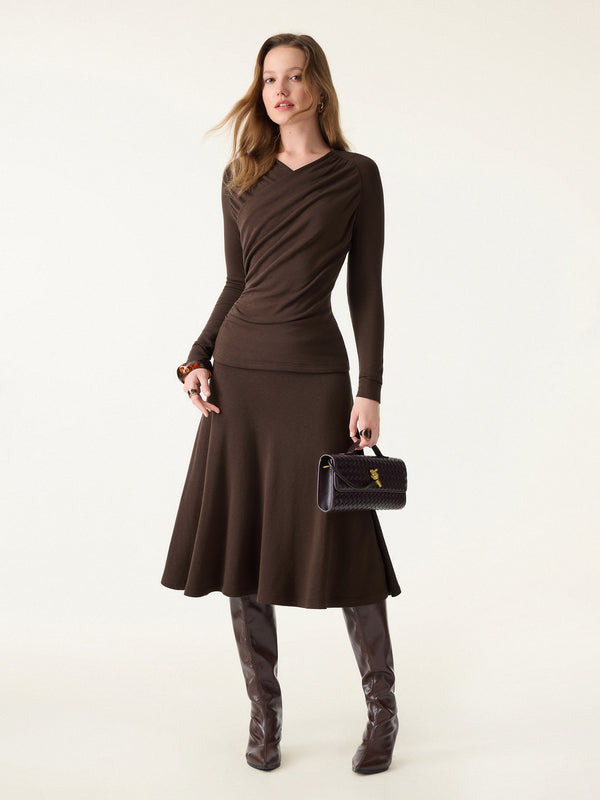 OGLmove ProWarm Surplice Long Sleeve Ruched Top