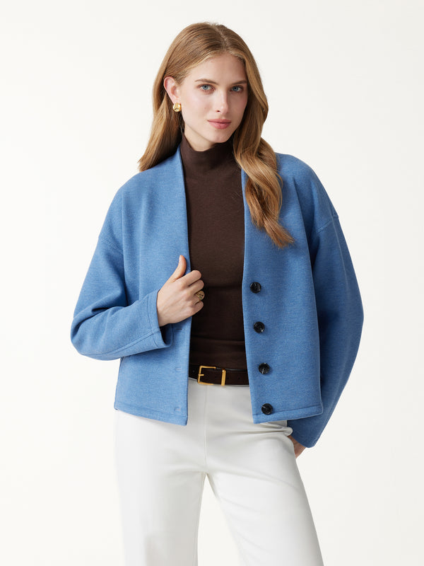 FuzzLuxe V-Neck Long Sleeve Button-Down Cardigan with Pockets