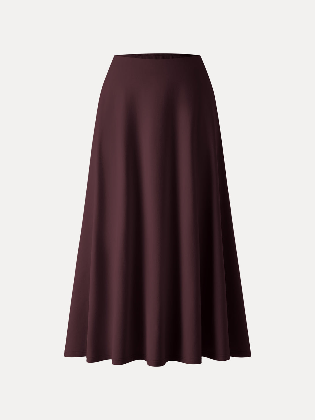 Wrinkle-Resistant High Rise Pull-on Maxi Skirts with Pockets Dark Berry XS
