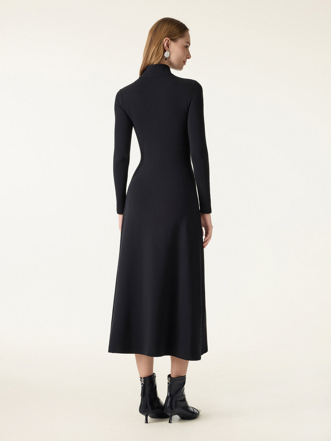 Standout Mandarin Collar Frog Button Midi Brami Dress