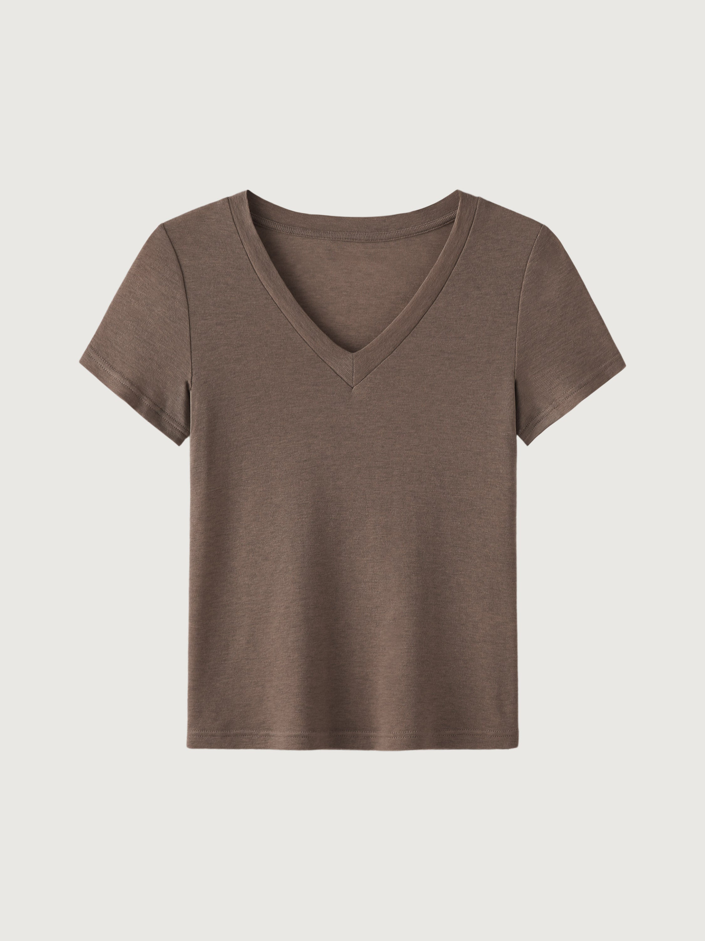 Tencel Wool V-neck Tee