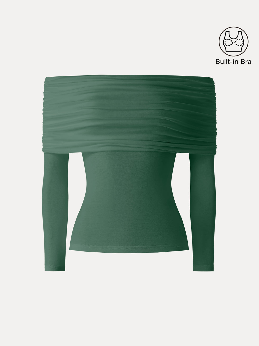 Lyocell Wool Ruched Off-Shoulder Brami Top