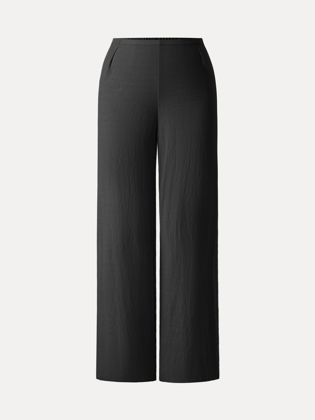 Wrinkle-resistant Cotton-linen Mid Rise Straight Leg Pant Black XS