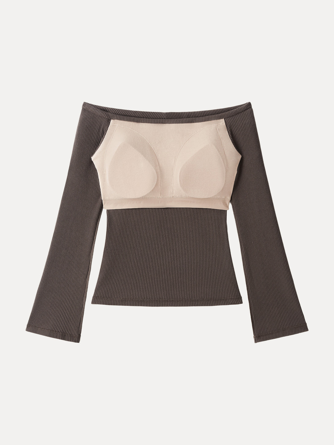 Non-Slip Metal Chain Detail Cold Shoulder Brami