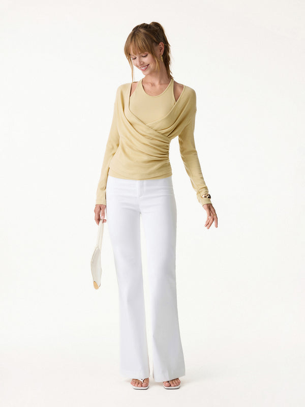 OGLmove Two-Piece Set Cami with Surplice Ruched Top
