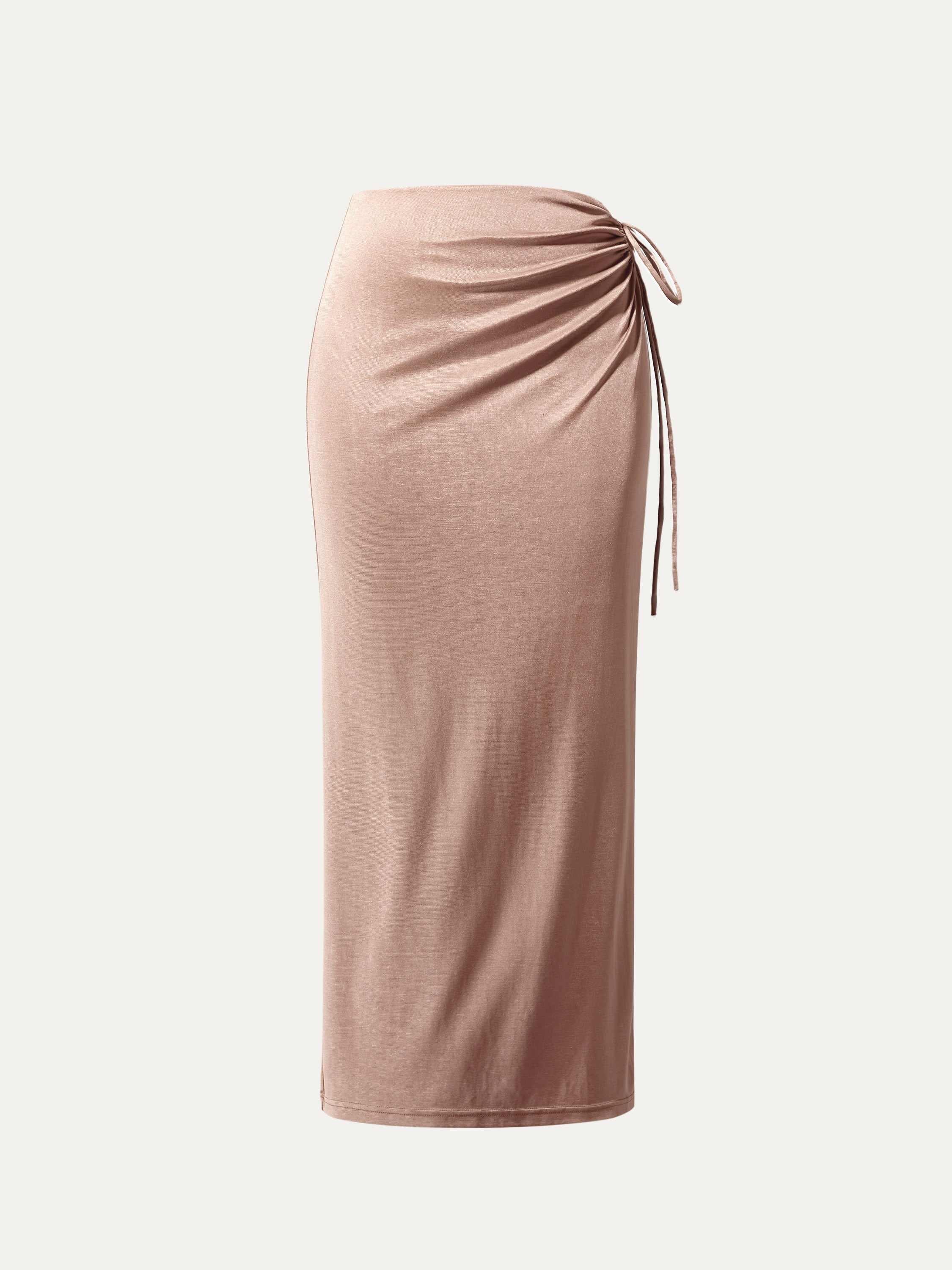 Silk-Like Acetate Irisa Midi Skirt - Pink Salt