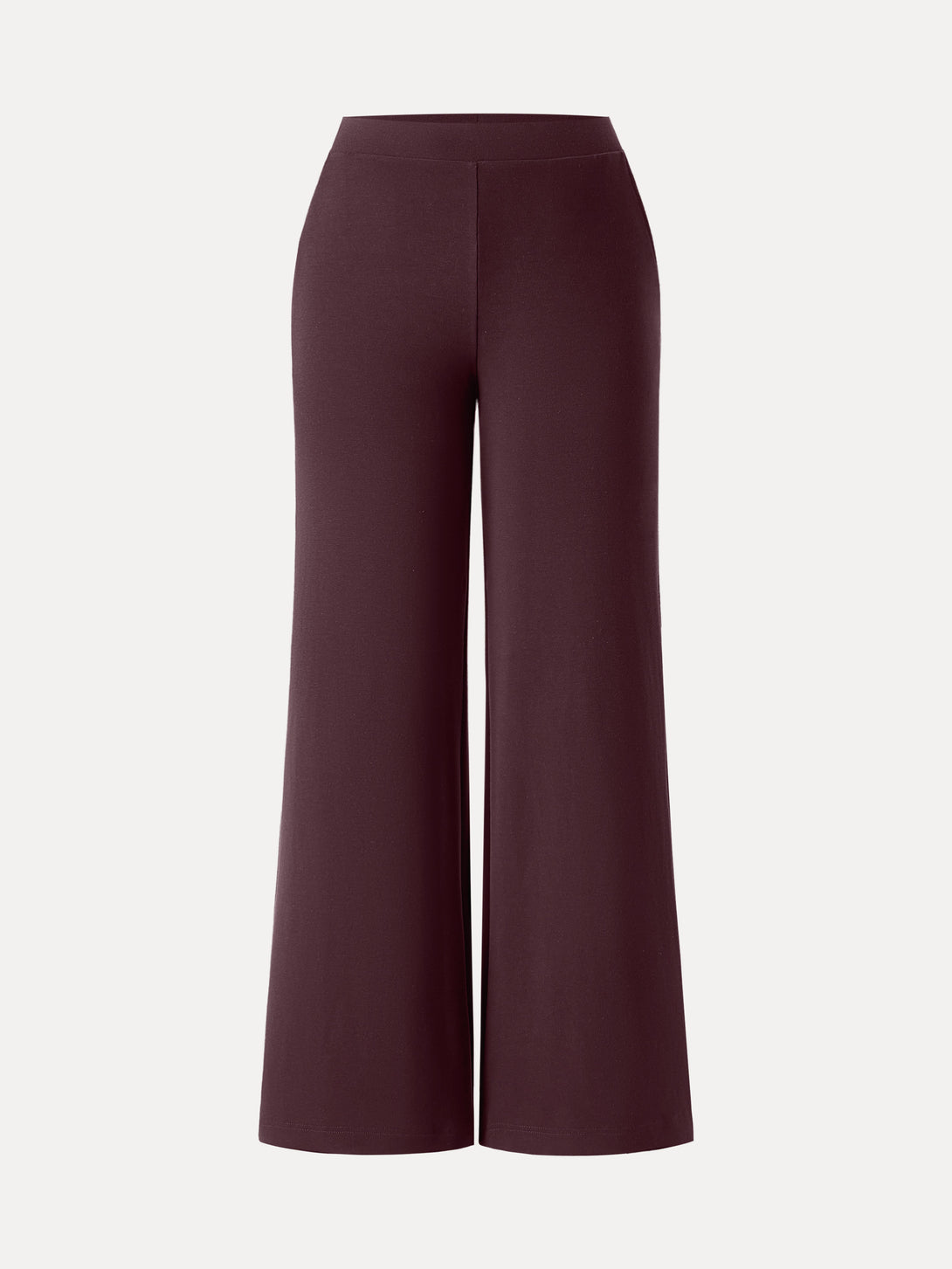 Lyocell Wool Mid Rise Wide Leg Pull-on Pants with Pockets Petite Ruby Berry