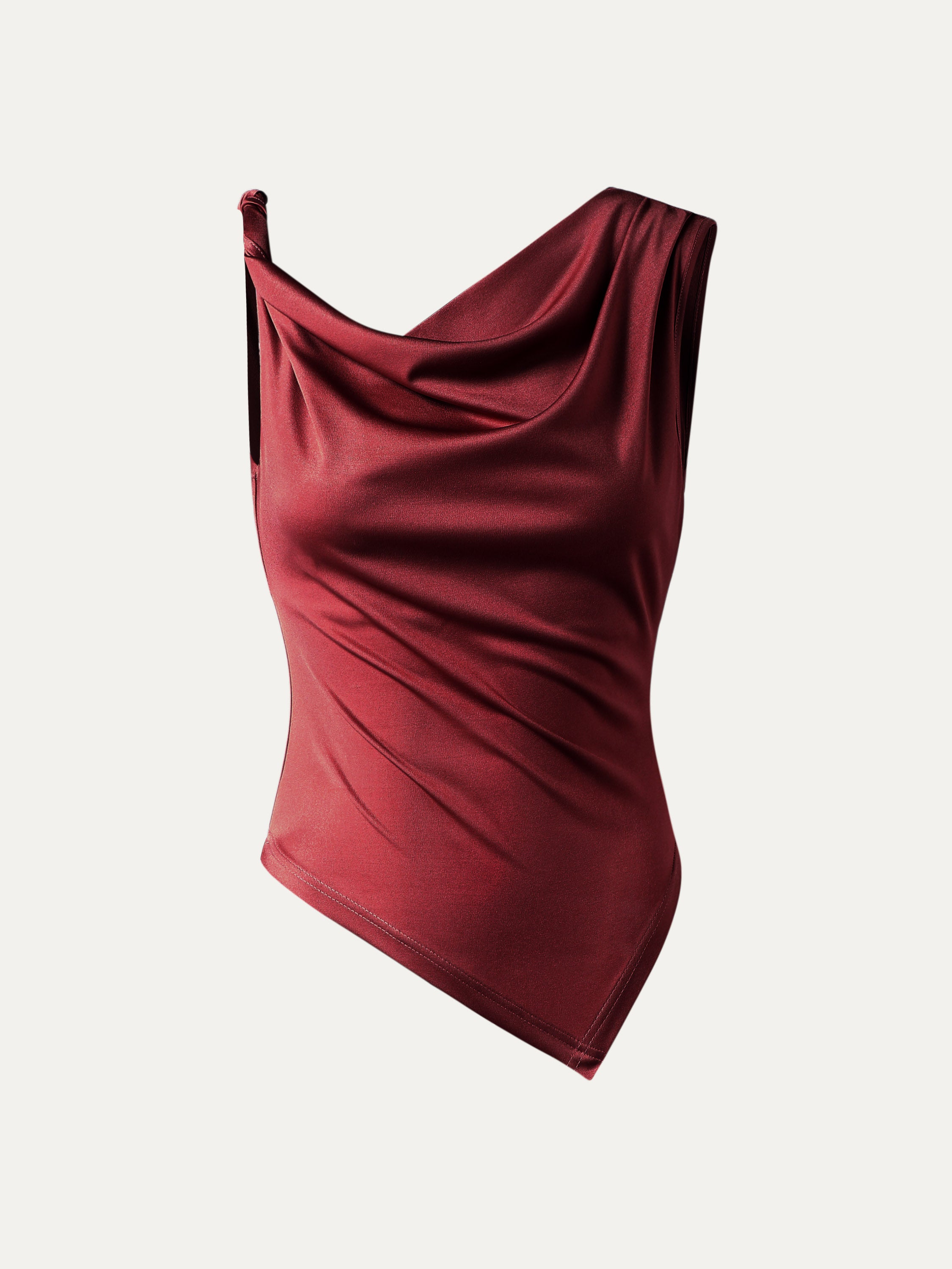 Silk-Like Acetate Sonali Top - Crimson