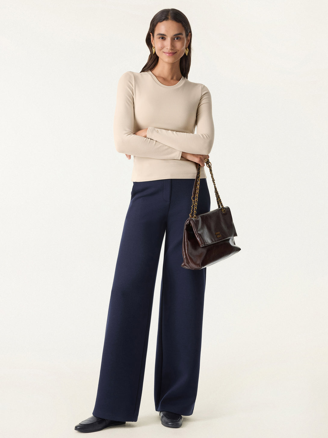 Crewneck Long Sleeve Brami Top