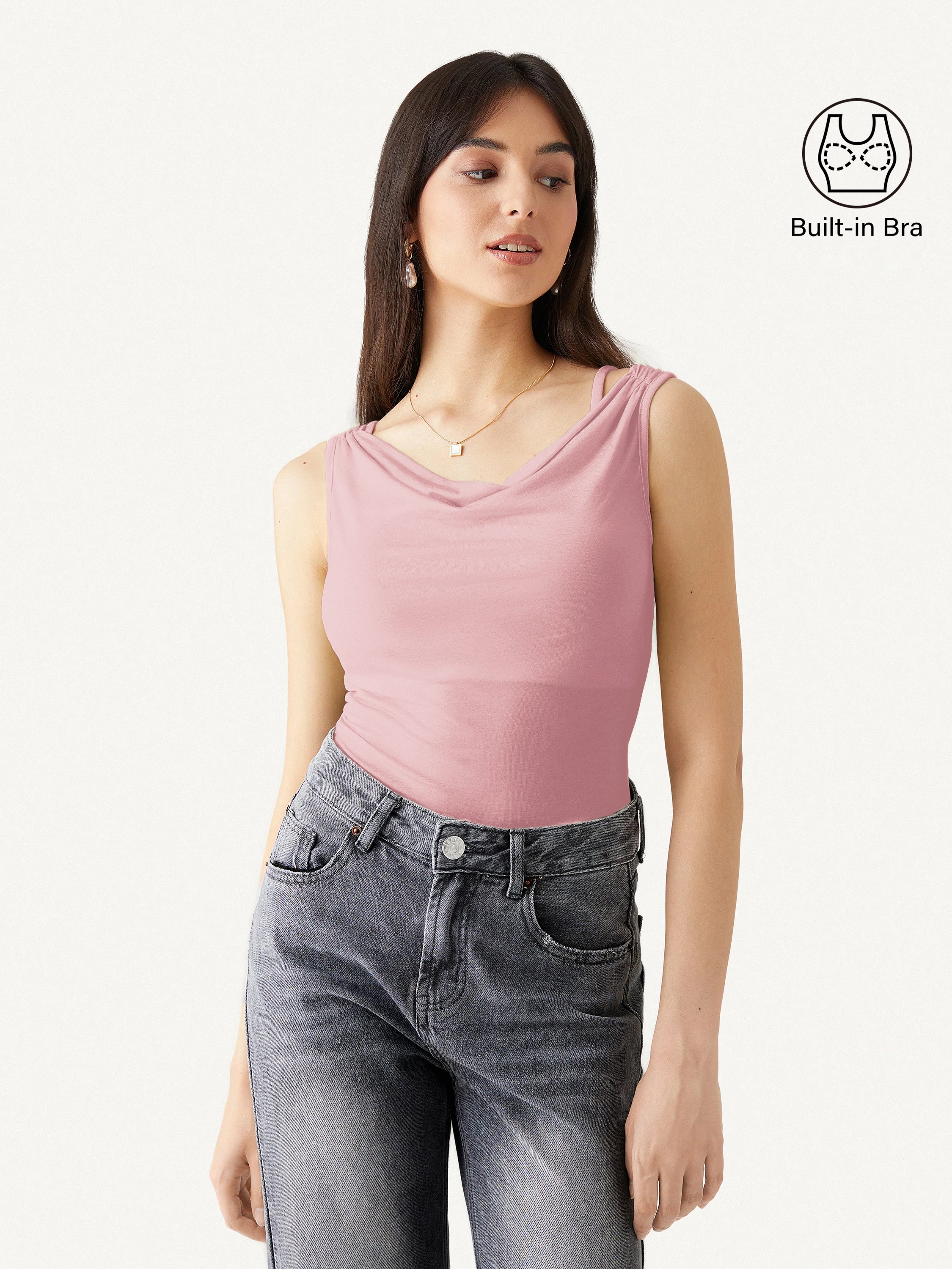 Cowl Neck Tank Top