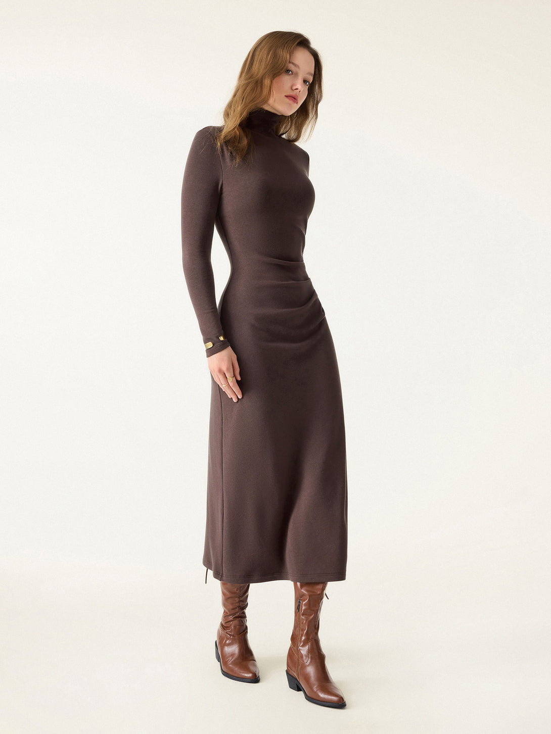ProWarm Turtleneck Tucked Midi Brami Dress