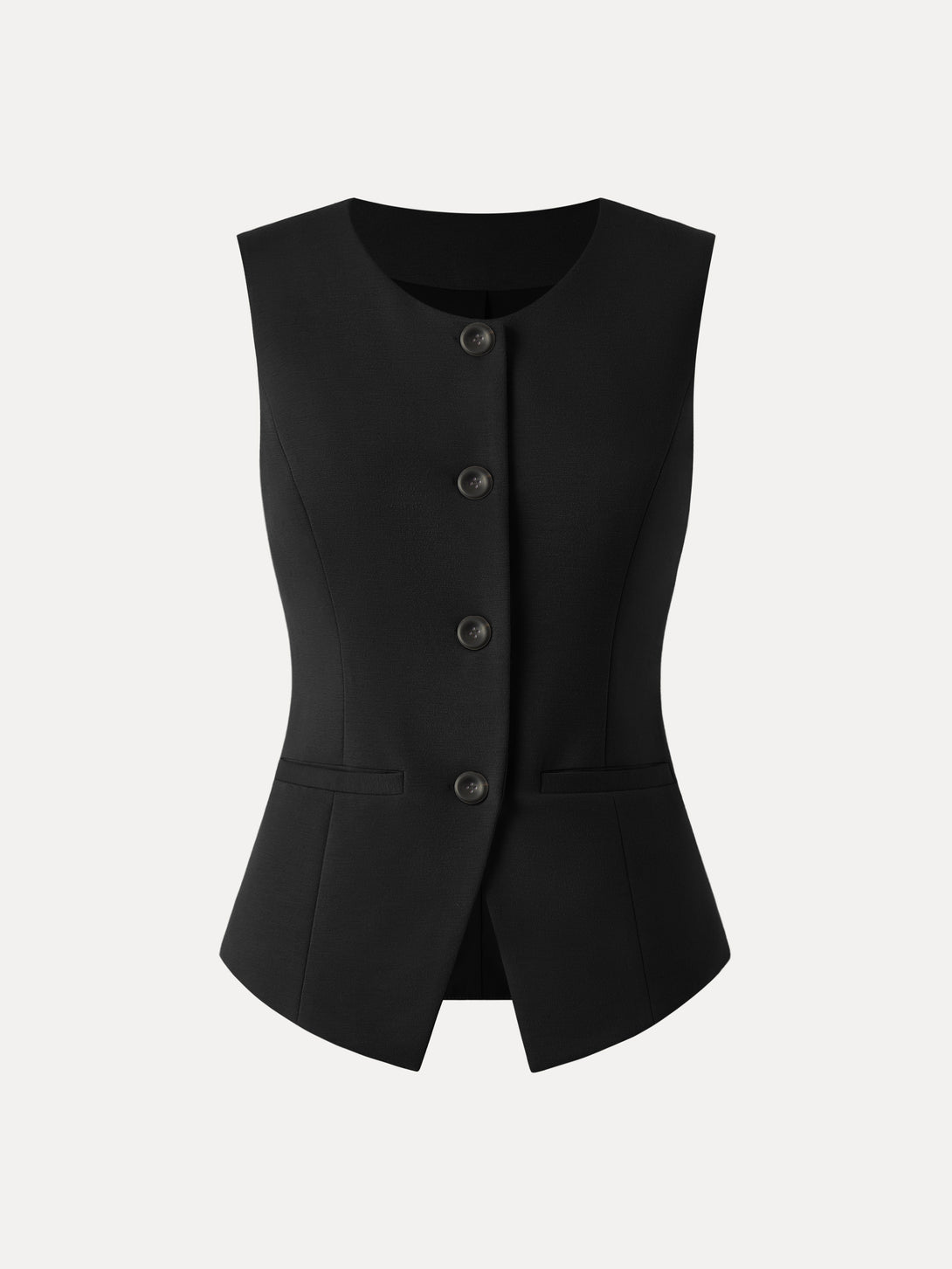 Office Staple Waistcoat with Pockets Black XS