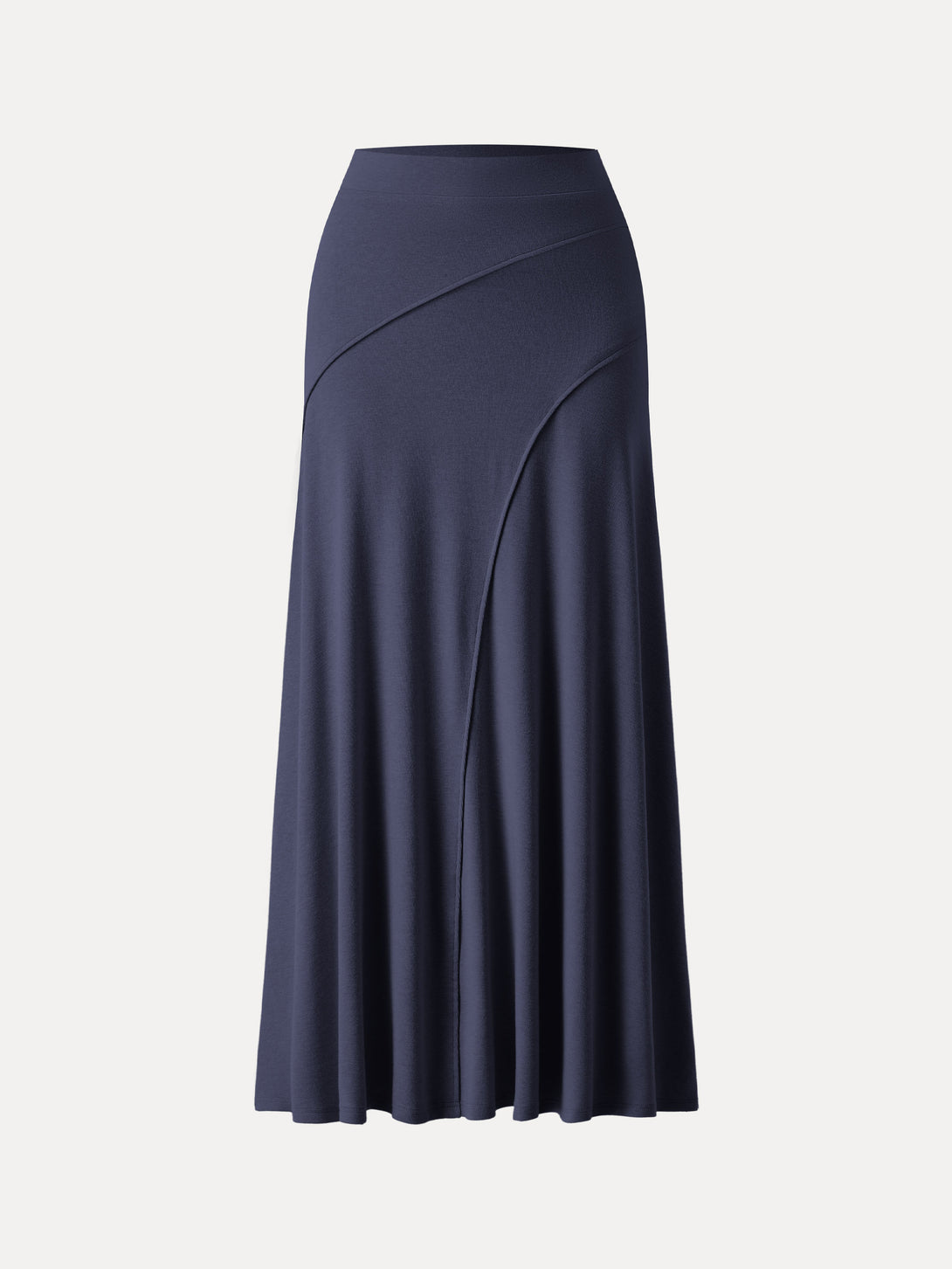 Mid Rise Pull-on Flared Maxi Skirt Midnight Navy XS