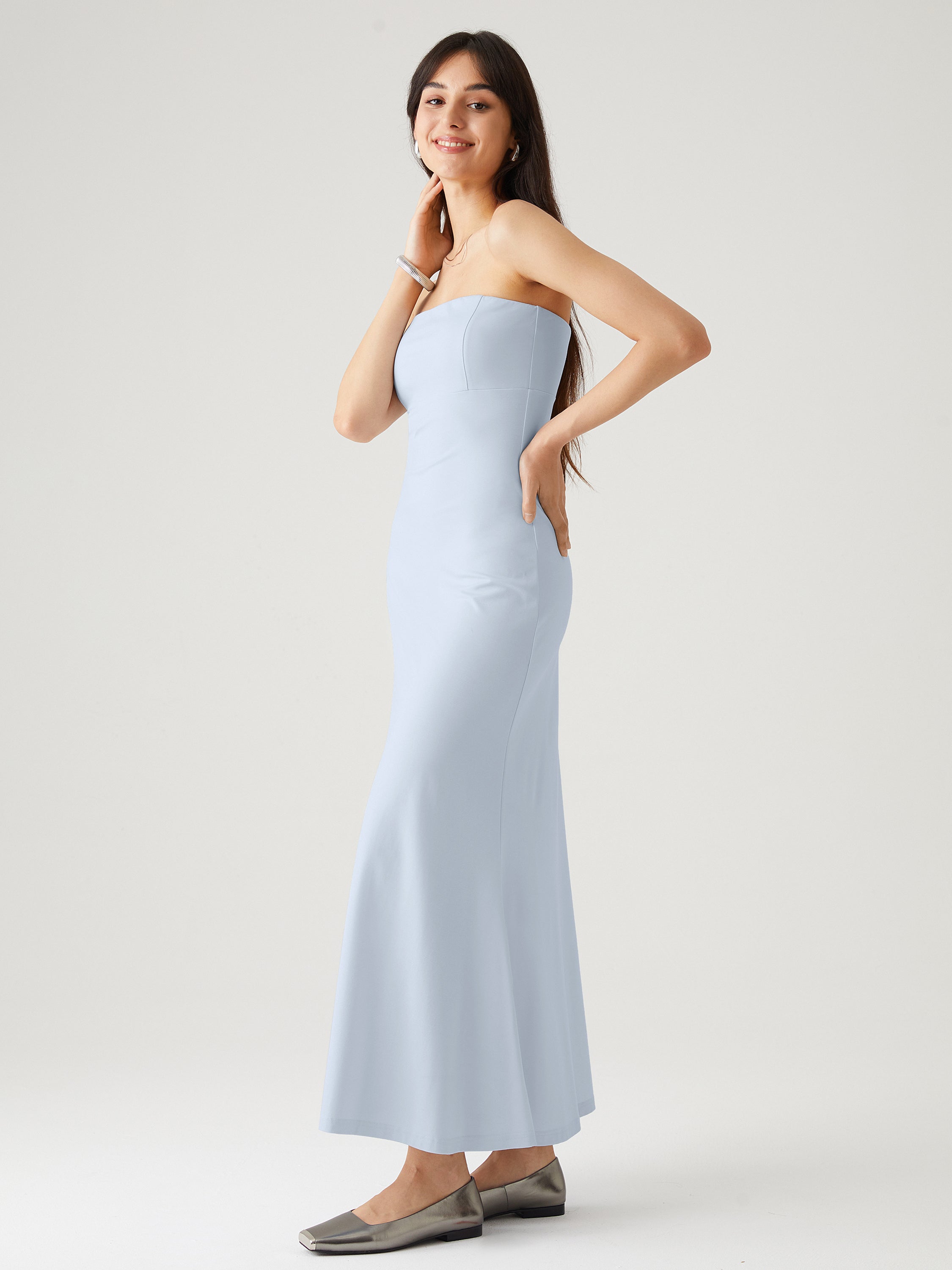 Contour Tube Maxi Dress - Blue Air