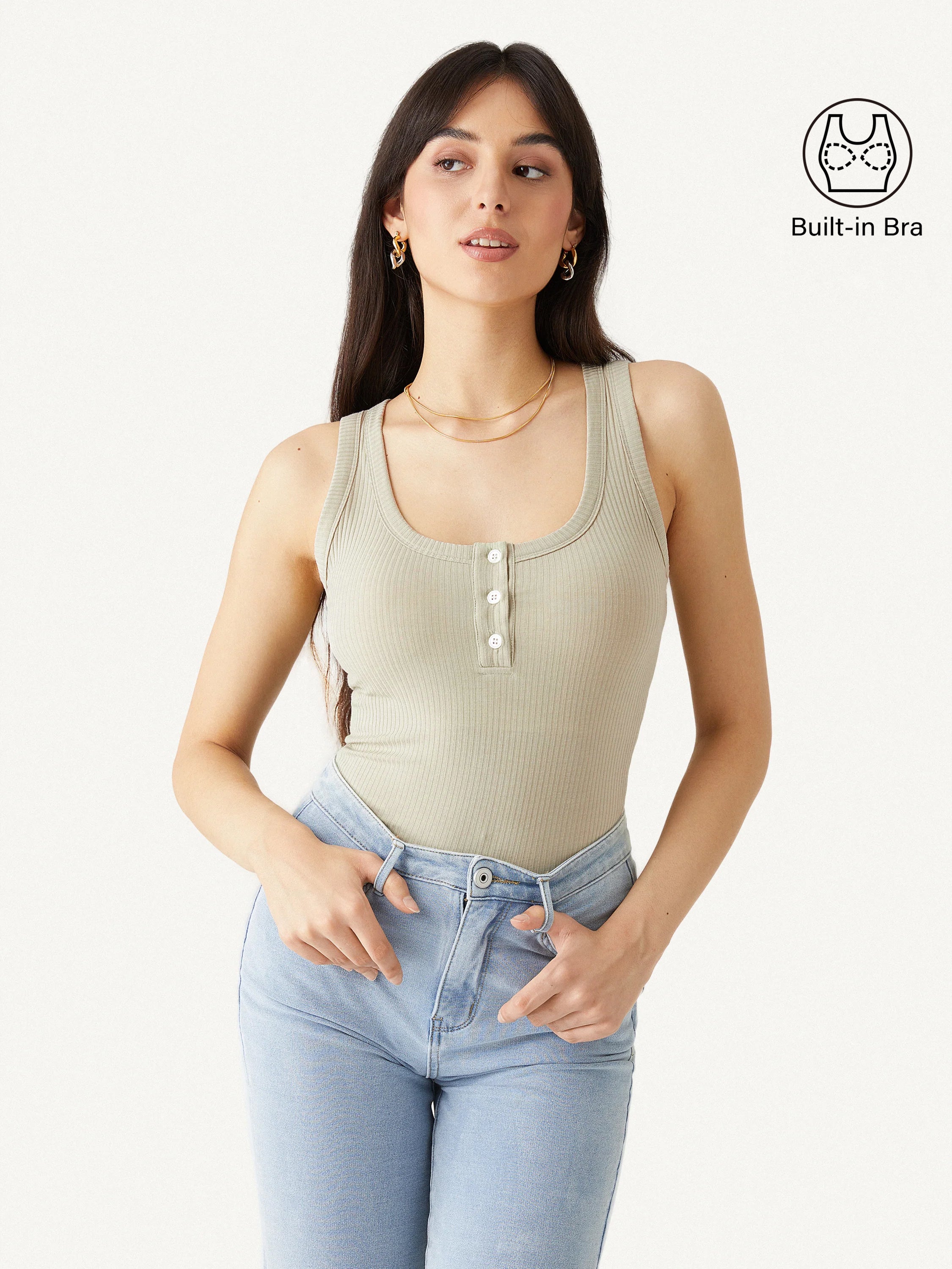 Ogl Cool Rib Brami Henley Tank