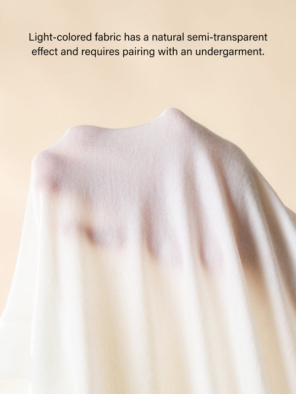 Semi-sheer Lyocell Cashmere Blend V-neck Short Sleeve Side Ruched Tee