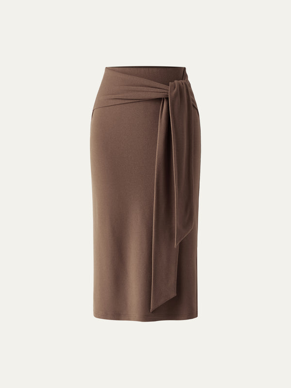 Eco-Mousse® High Waisted Split Hem Midi Skirt