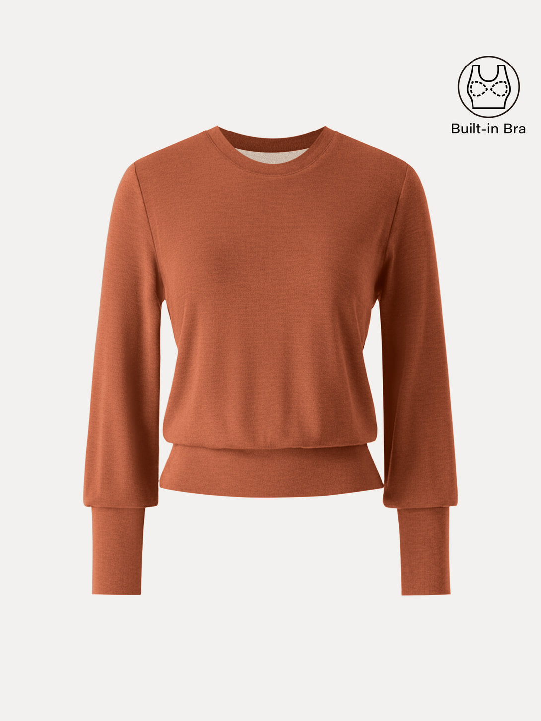 Elevated Crewneck Brushed Brami with Banded Hem Autumn XS