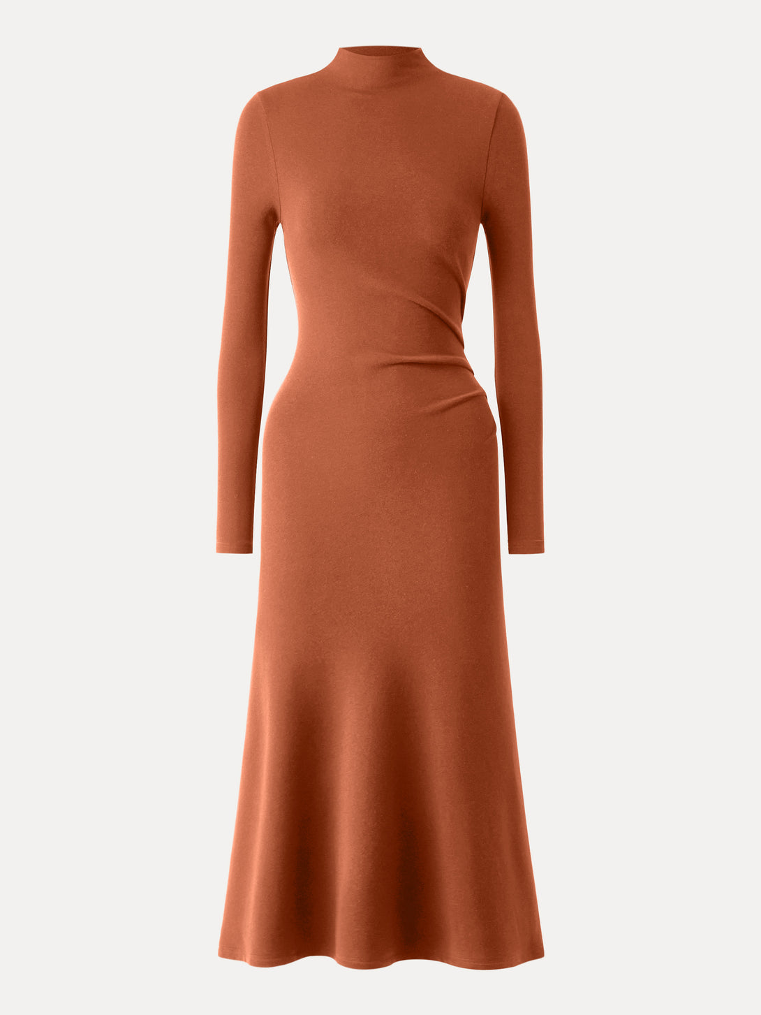 ProWarm Long Sleeves Mockneck Tucks Midi Dress Regular Autumn