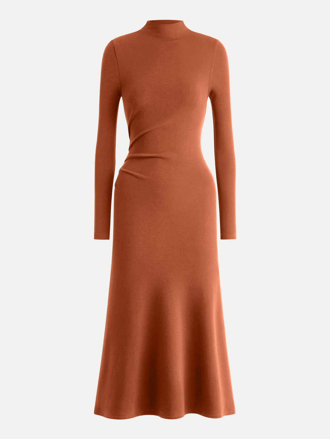 ProWarm Long Sleeves Mockneck Tucks Midi Dress Regular Autumn