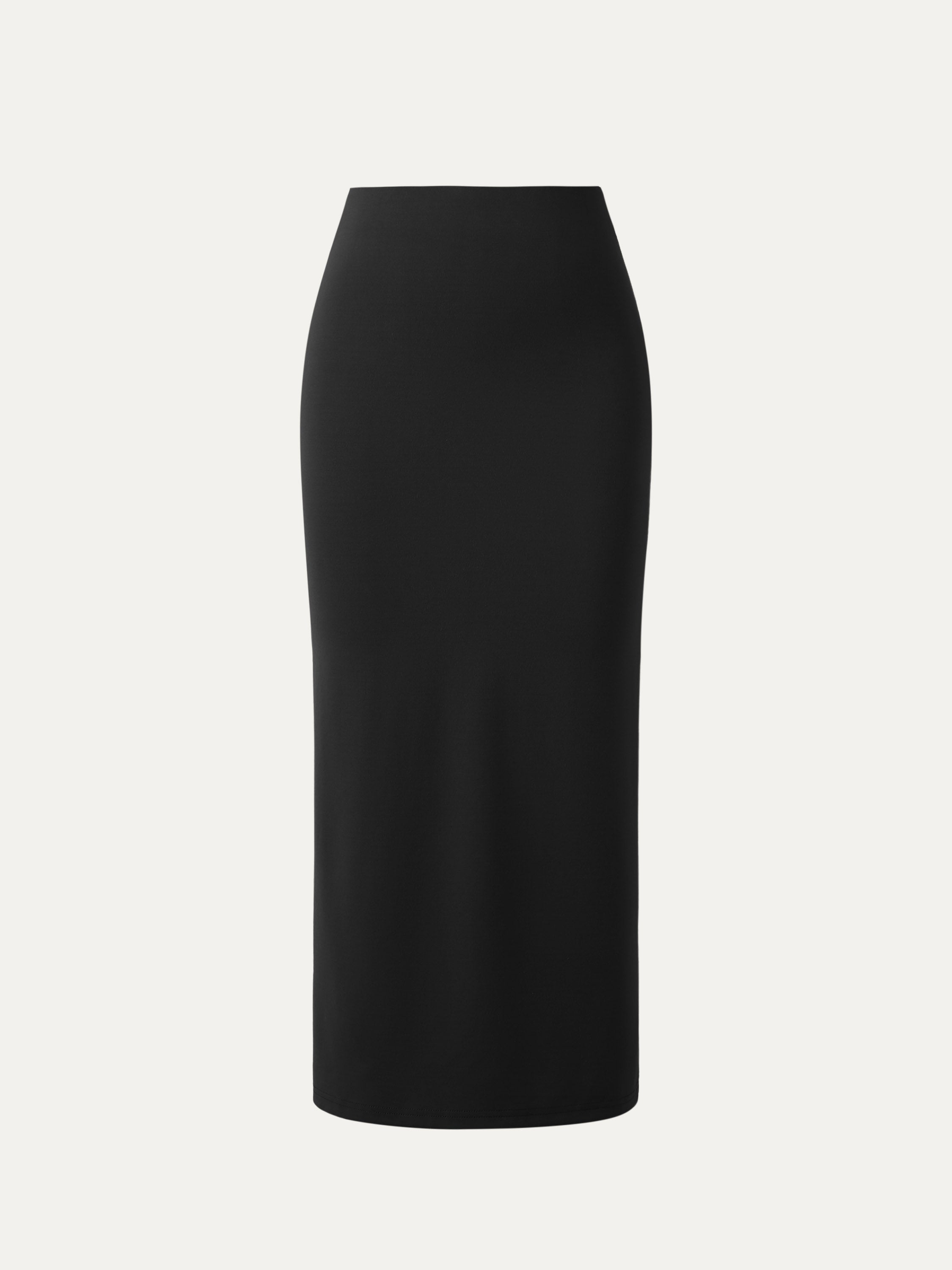 Pull-On Midi Pencil Skirt - Black