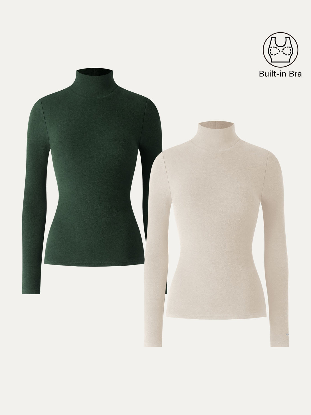 2Pcs Set LiteWarm Turtleneck Long Sleeve Brami