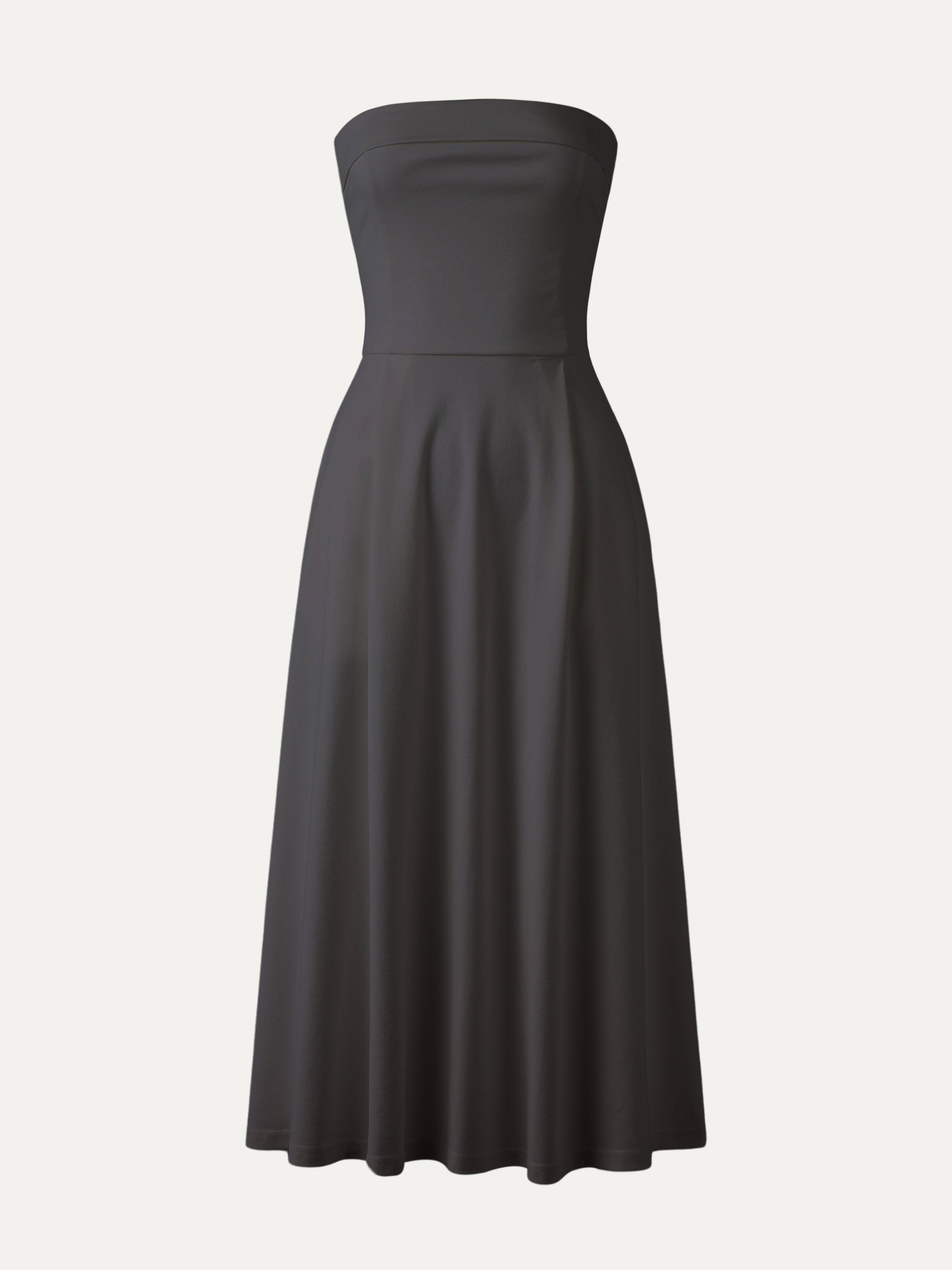 Tube Midi Dress with Pockets - Charcoal