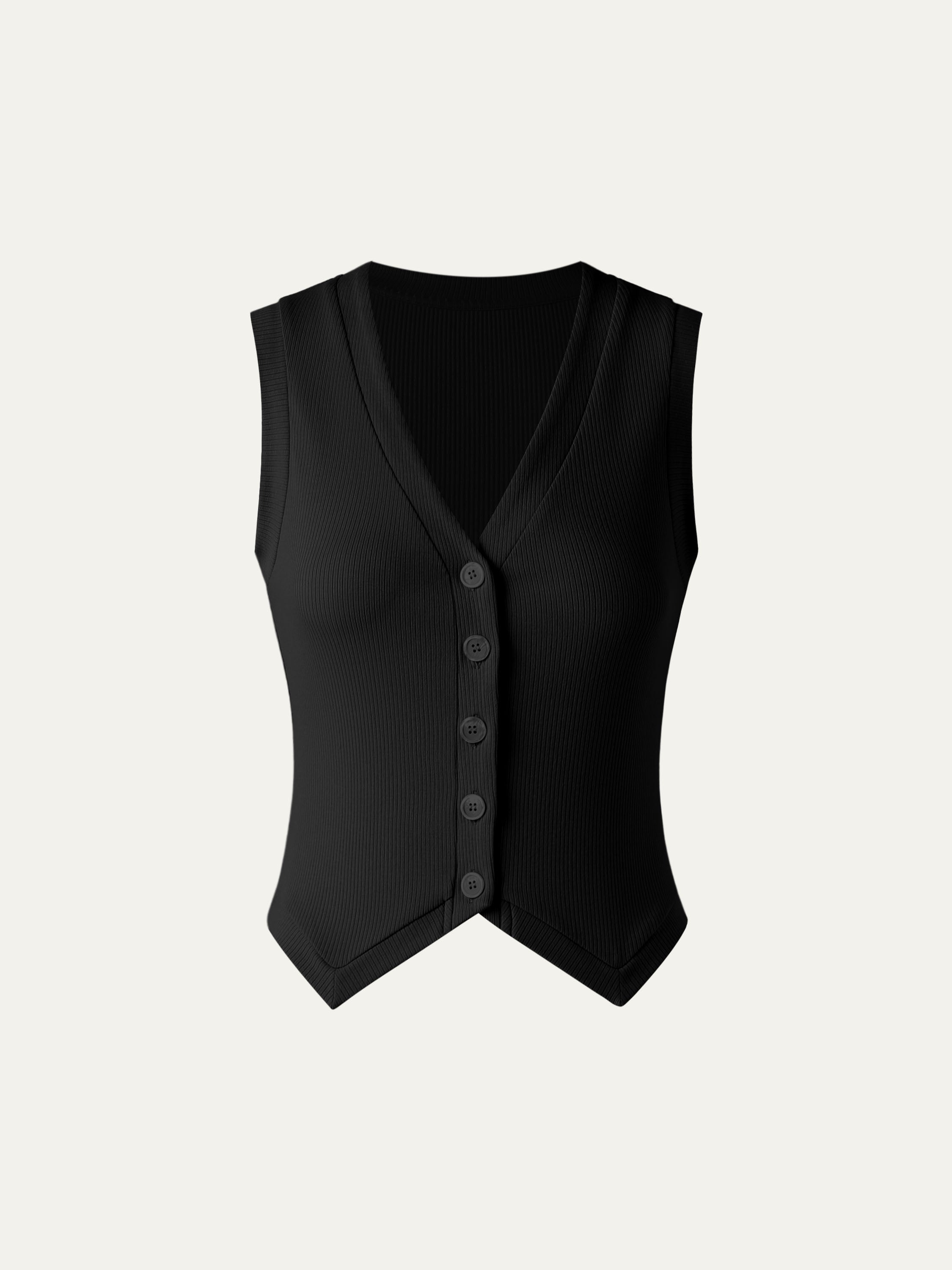 V-Neck Button-Down Waistcoat