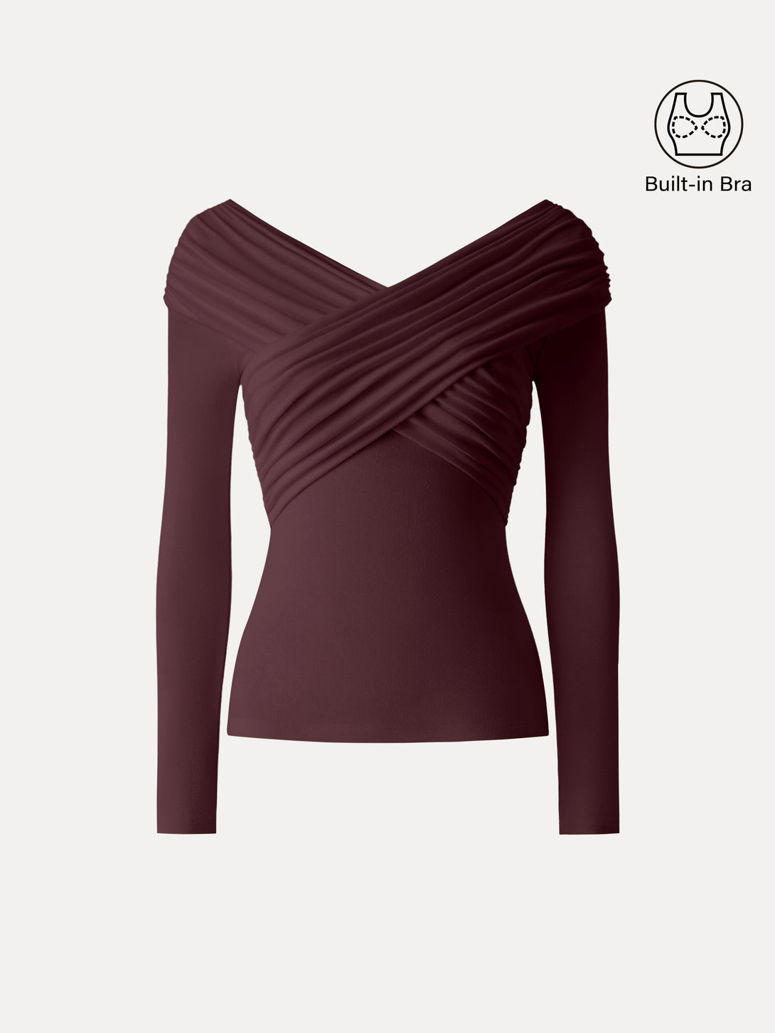 Ruched V-Neck Surplice Brami Ruby Red XS