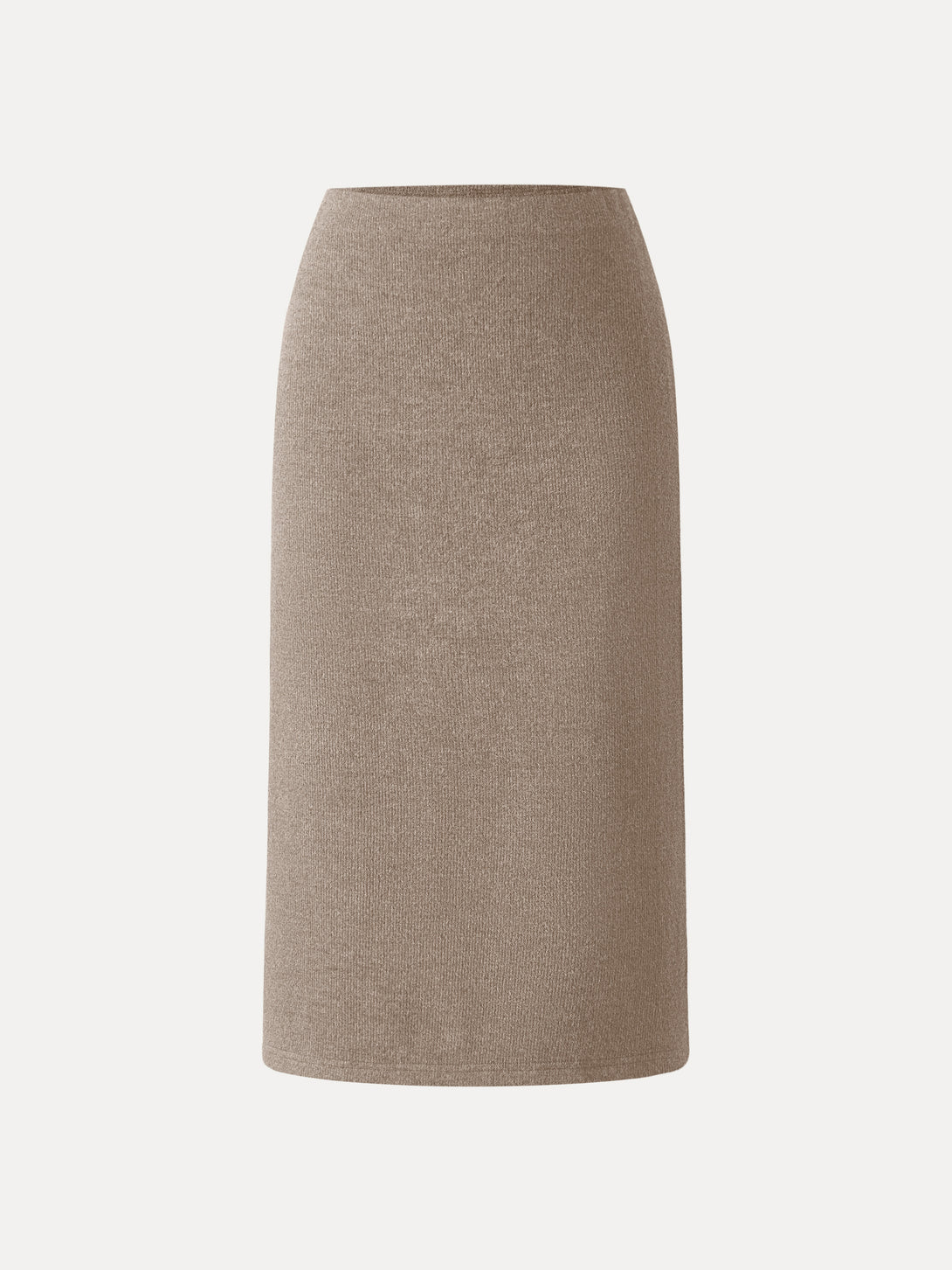 Ribbed H-line Pull-on Midi Skirt Heather Taupe XS