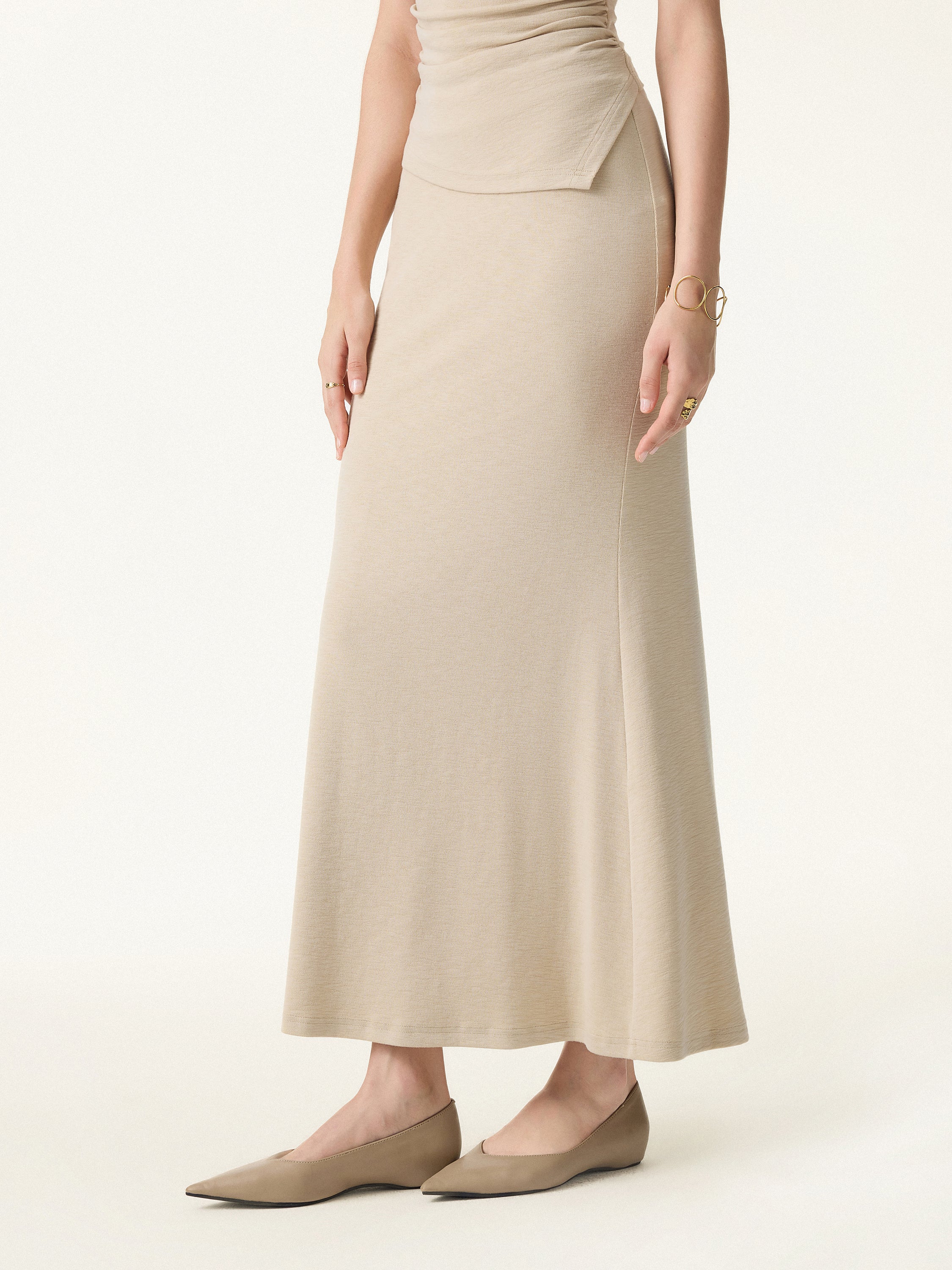 OGL Matte Smooth Drapey Mermaid Flare Maxi Skirt – OGLmove