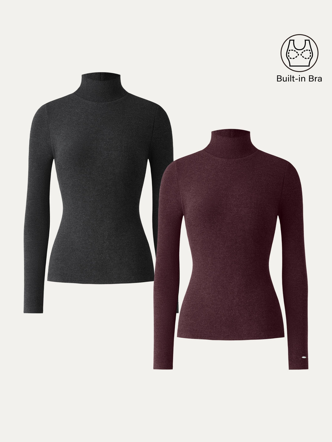 2Pcs Set MaxWarm Turtleneck Long Sleeve Brami
