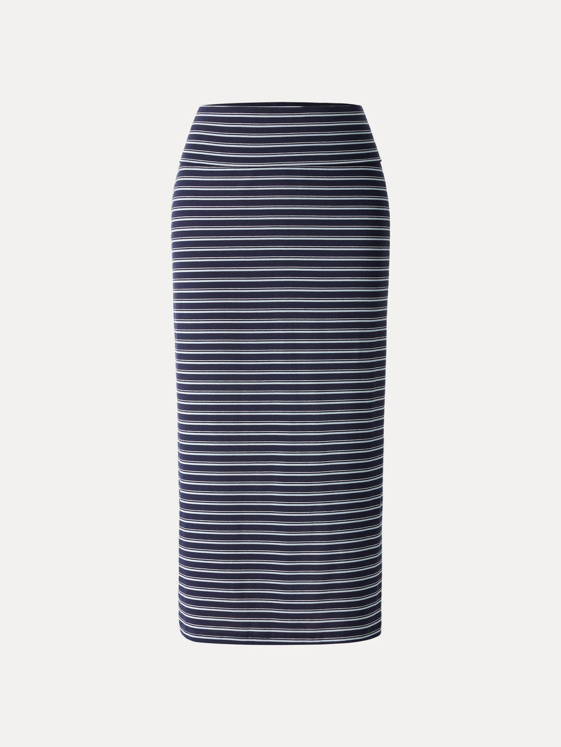 Low Rise Folded Waist Striped Midi Skirt